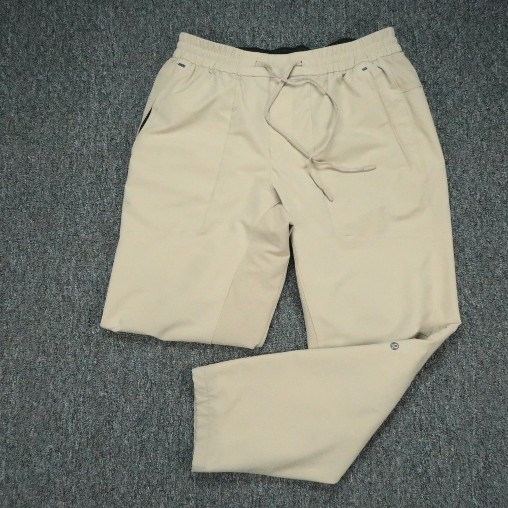 lululemon Pants Mens Large Khaki Tan License To Train Athletic Stretch LTT *